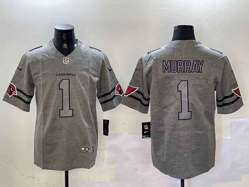 Men Arizona Cardinals #1 Murray Grey Throwback 2024 Nike Limited NFL Jersey style 1